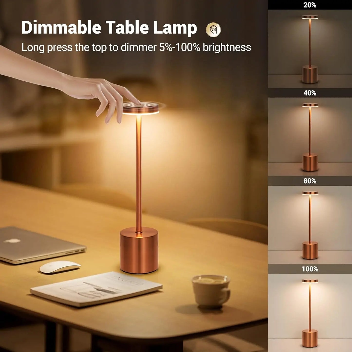 LED Touch Lamp – Elegant Rechargeable Light for Home or Work