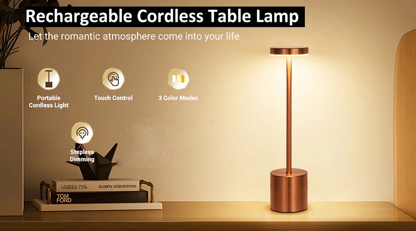 LED Touch Lamp – Elegant Rechargeable Light for Home or Work