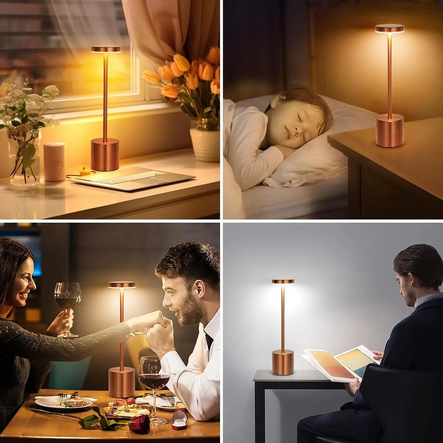 LED Touch Lamp – Elegant Rechargeable Light for Home or Work