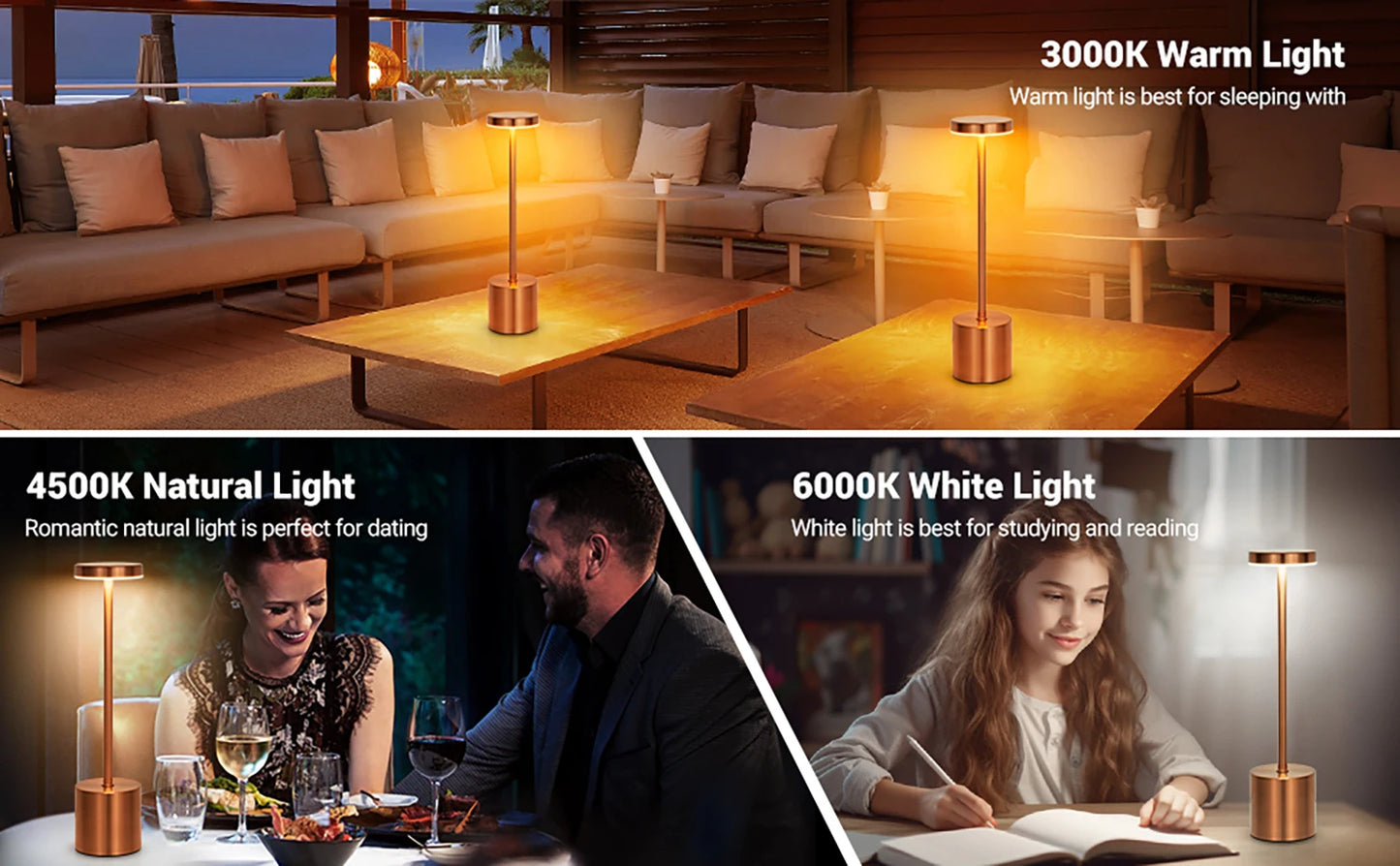 LED Touch Lamp – Elegant Rechargeable Light for Home or Work
